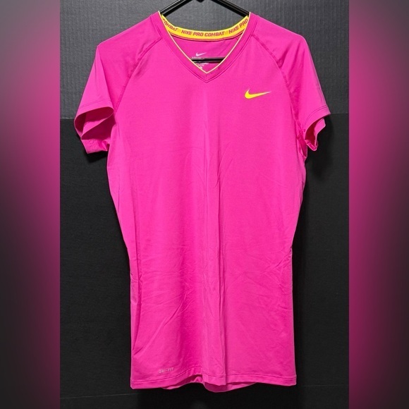 Nike Tops - Nike DriFIT Pink Pro Combat Fitted Shirt
